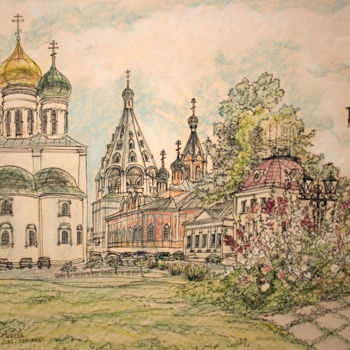 Pintura intitulada "Kolomna. Parterre." por Tatyana Petrova-Latysheva, Obras de arte originais, Pastel