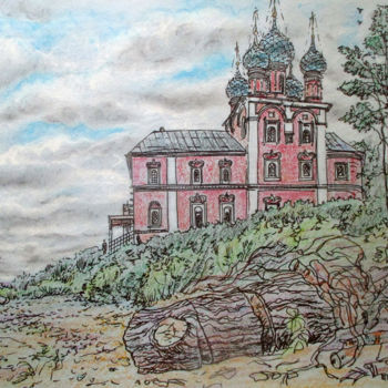Картина под названием "Church Of Our Lady…" - Tatyana Petrova-Latysheva, Подлинное произведение искусства, Акварель