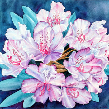 제목이 "bouquet of rhododen…"인 미술작품 Tatyana Pustovit로, 원작, 수채화
