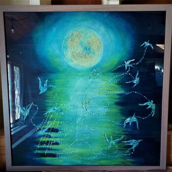 Painting titled "Moon light sonata" by Tatyana Shvartsakh, Original Artwork, Acrylic Mounted on Plexiglass