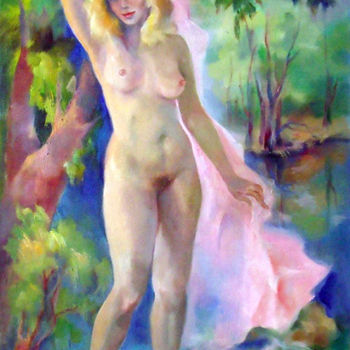Painting titled "Bather" by Tatyana Voronin, Original Artwork