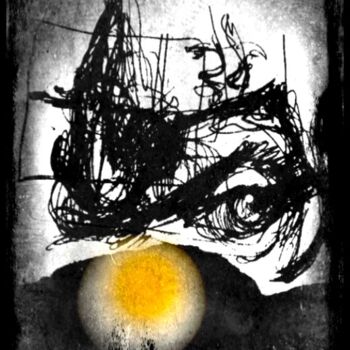 Dessin intitulée "Яичница Дали" par Tatyana Zakharova, Œuvre d'art originale, Encre