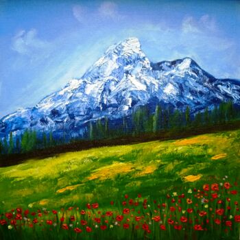 Peinture intitulée "Alpine mountain lan…" par Tatyana Zarembovskaya, Œuvre d'art originale, Huile