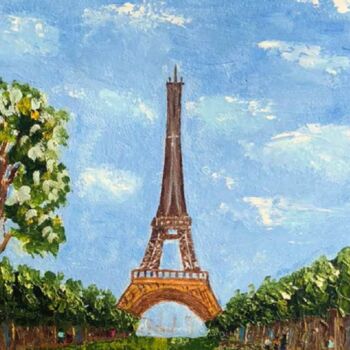 Картина под названием "Travel to Paris" - Tatyana Zarembovskaya, Подлинное произведение искусства, Масло