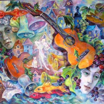 Painting titled "Old, Old  Melody" by Tatyana Berestov, Original Artwork, Other