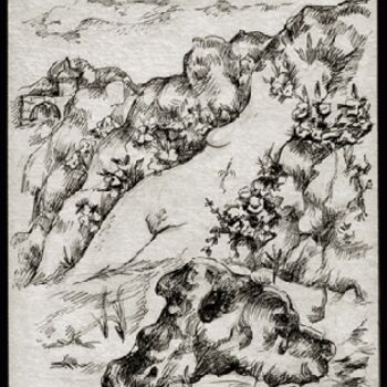 Disegno intitolato "Mountens" da Tatyana Berestov, Opera d'arte originale