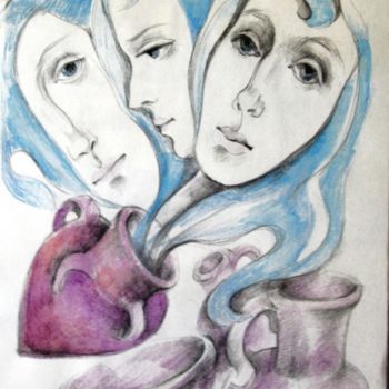 Drawing titled "Lliberation" by Tatyana Berestov, Original Artwork