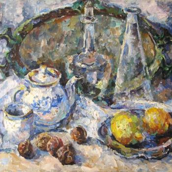 Pittura intitolato "Morning still life" da Tatyana Berestov, Opera d'arte originale, Olio