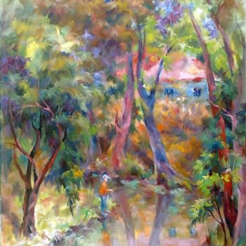 Painting titled "Pink Summer" by Tatyana Berestov, Original Artwork, Oil