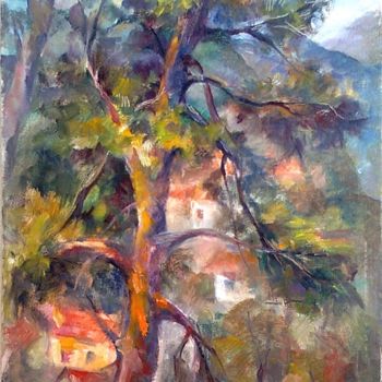 Painting titled "Pinetree" by Tatyana Berestov, Original Artwork, Oil