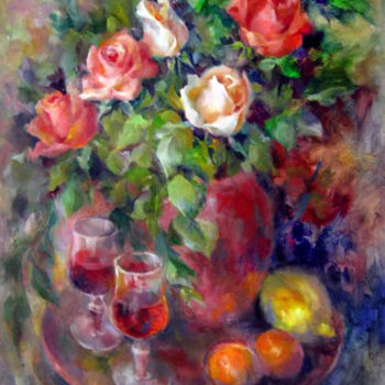 Pintura intitulada "Valentine's Day" por Tatyana Berestov, Obras de arte originais, Óleo