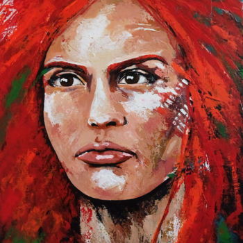 Painting titled "Selena" by Taultec, Original Artwork, Acrylic
