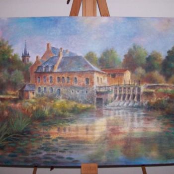 Painting titled "Moulin de MAROILE" by Tavernier, Original Artwork