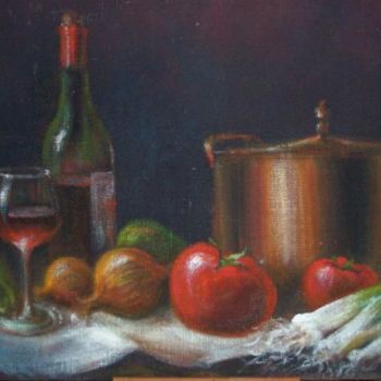 Painting titled "Table Campagnarde" by Tavernier, Original Artwork