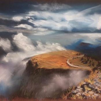 Pittura intitolato "Clouds" da Anna Kalugina, Opera d'arte originale, Pastello
