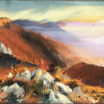 Pintura intitulada "Sunset" por Anna Kalugina, Obras de arte originais, Pastel