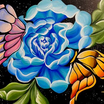 Pittura intitolato "Magic of flowers" da Tawnie Martinez (Earthjem), Opera d'arte originale, Acrilico