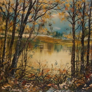 Ζωγραφική με τίτλο "" GREEN LAKE FROM M…" από Sergeys Balura, Αυθεντικά έργα τέχνης, Λάδι