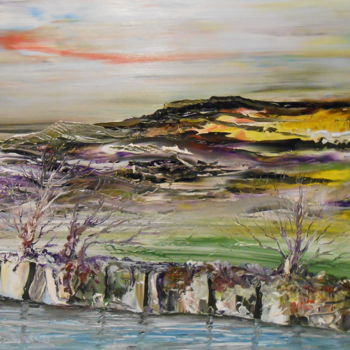 Schilderij getiteld ""ANCIENT VOLCANO "" door Sergeys Balura, Origineel Kunstwerk, Olie