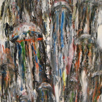 Pittura intitolato ""JELLYFISH AT DEPTH"" da Sergeys Balura, Opera d'arte originale, Olio Montato su Telaio per barella in l…