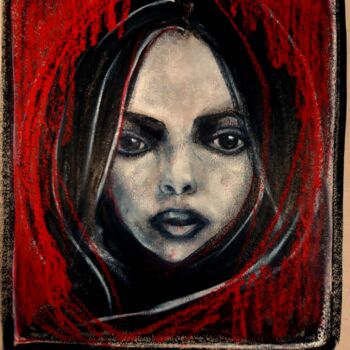 Pintura titulada "Mujer y rojo" por Tay Aguilar, Obra de arte original, Pastel