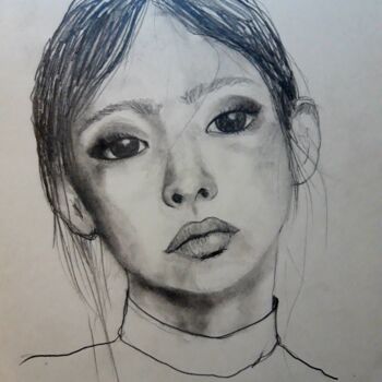 Drawing titled "Leticia" by Tay Aguilar, Original Artwork, Pencil