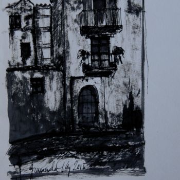 Dibujo titulada "Calle de Granada II" por Tay Aguilar, Obra de arte original, Tinta