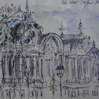 Drawing titled "Petit-Palais" by Tay Aguilar, Original Artwork, Pencil