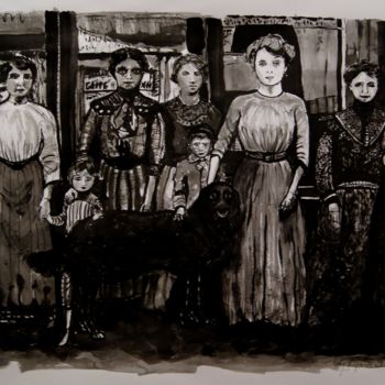 Pintura intitulada "À Paris vers 1900" por Tay Aguilar, Obras de arte originais, Tinta