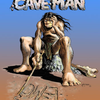 Arts numériques intitulée "Caveman E=MC2" par Tayyar Özkan, Œuvre d'art originale, Travail numérique 2D