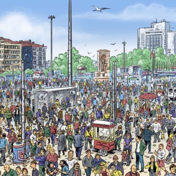 Arts numériques intitulée "Crowd" par Tayyar Özkan, Œuvre d'art originale, Travail numérique 2D