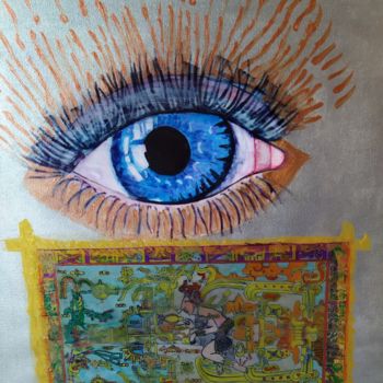Peinture intitulée "L oeil qui voit" par Roland, Œuvre d'art originale, Acrylique