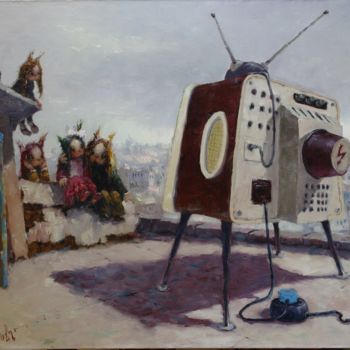 Painting titled "Клуб кинопутешестве…" by Tchirkoff, Original Artwork
