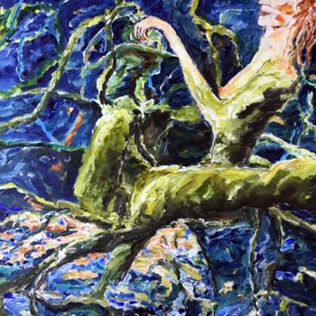 Peinture intitulée "ondine de la forêt…" par Antoine Juliens, Œuvre d'art originale, Acrylique