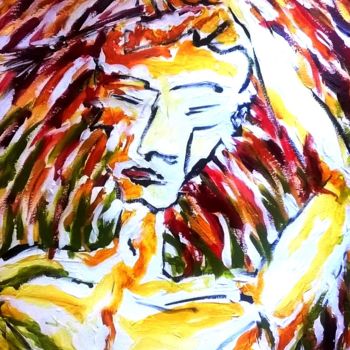 Painting titled "autoportrait" by Antoine Juliens, Original Artwork, Acrylic