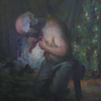 Peinture intitulée "La blessure de l'am…" par Sergei Kovalenko, Œuvre d'art originale, Autre