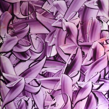 Картина под названием "Abstract flowers 1" - Vadym Vasylenko, Подлинное произведение искусства, Масло