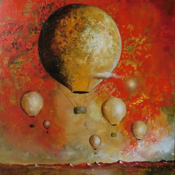 Pintura titulada "nel-cielo-rosso.jpg" por Irena Bosnic, Obra de arte original, Acrílico