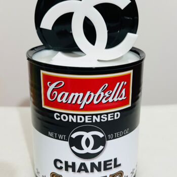 Rzeźba zatytułowany „Soup Campbell's Cha…” autorstwa Ted Pop Art, Oryginalna praca, Żywica