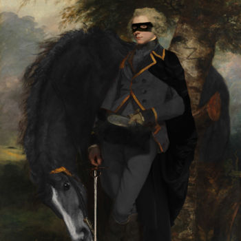 Arts numériques intitulée "Le retour de Zorro" par Galerie Teejo, Œuvre d'art originale, Peinture numérique