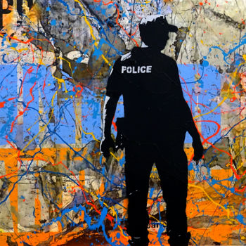 Pintura intitulada "Under arrest -" por Tehos, Obras de arte originais, Acrílico