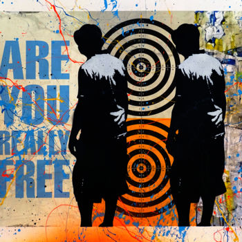 Malerei mit dem Titel "Tehos - Are you rea…" von Tehos, Original-Kunstwerk, Sprühfarbe