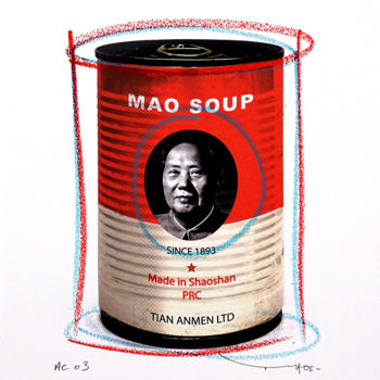 Printmaking titled "Tehos - Mao soup" by Tehos, Original Artwork, Photo Montage