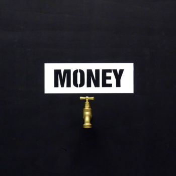 "Tehos - Money" başlıklı Heykel Tehos tarafından, Orijinal sanat, Akrilik Ahşap panel üzerine monte edilmiş