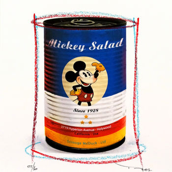 Gravures & estampes intitulée "Tehos - Mickey Sala…" par Tehos, Œuvre d'art originale, Impression numérique