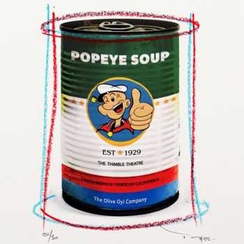 Printmaking titled "Tehos - Popeye Soup" by Tehos, Original Artwork, Digital Print