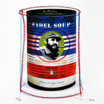 Prenten & gravures getiteld "Tehos - Fidel Soup" door Tehos, Origineel Kunstwerk, Digitale afdruk