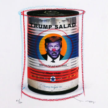 Incisioni, stampe intitolato "Tehos - Trump Salad" da Tehos, Opera d'arte originale, Stampa digitale