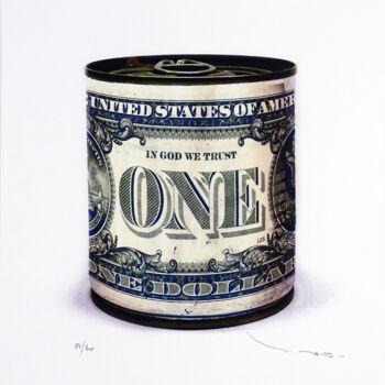 Druckgrafik mit dem Titel "Tehos - One dollar…" von Tehos, Original-Kunstwerk, Digitaldruck