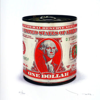 Gravures & estampes intitulée "Tehos - One dollar…" par Tehos, Œuvre d'art originale, Impression numérique